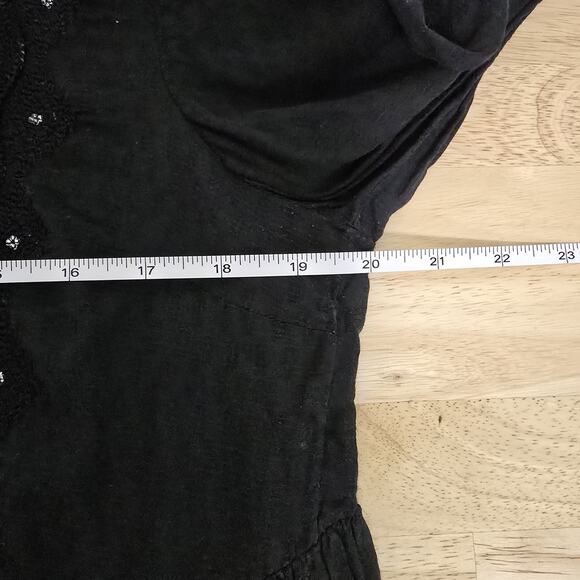 Maeve Dress Womens Medium Black Embroidered Boho Long Sleeve Tunic Flowy India - Picture 4 of 8